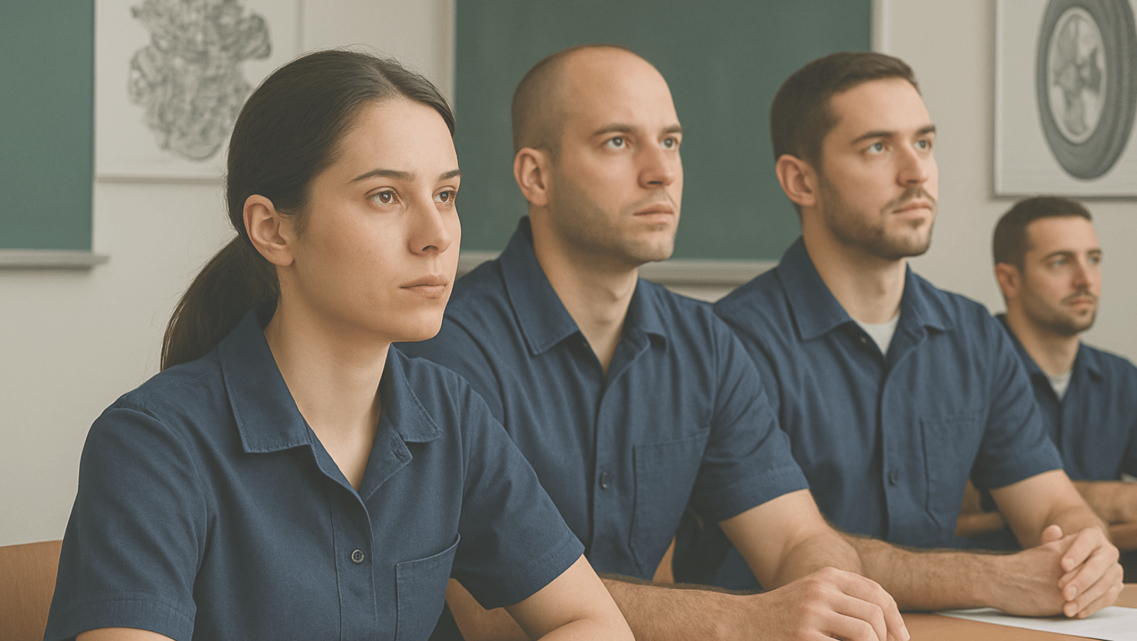 group of technicians sitting in a classroom 